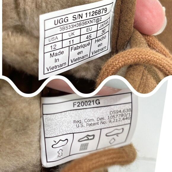 UGG Mens Tan Suede Boots Size 12 Ankle Chukka Maksim Shearling Tamarind NEW - Picture 6 of 17